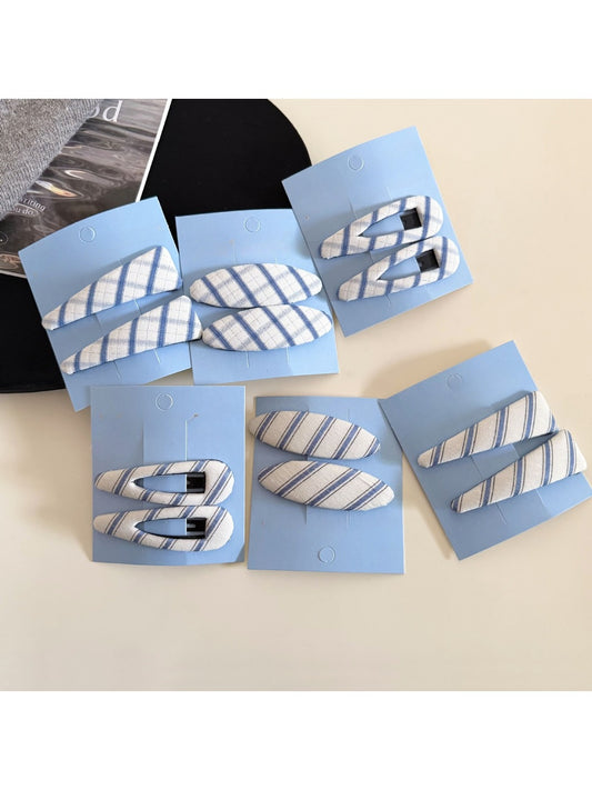 Beau - Classy Blue Plaid Hair Clip