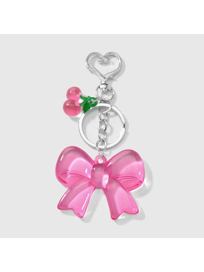 Keypus - Y2K Acrylic Bow and Mirror Charm Keychain
