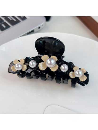 Beau - Floral Beaded Acetate Fiber Claw Clip