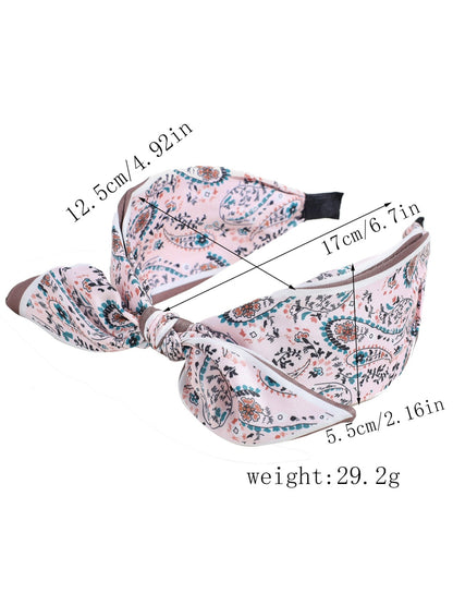 Gifty - Vintage Style Printed Bow Detail Headband