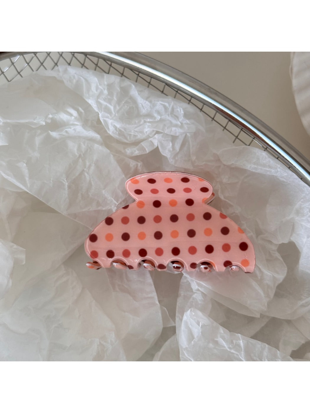 Beau hair clip open to show metal spring clasp and teeth