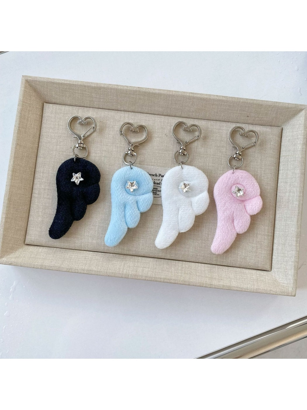 Keypus - Plush Look Angel Wing Purse Charm Keychain