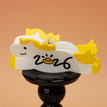 Beau - Yellow Horse Motif Claw Clip