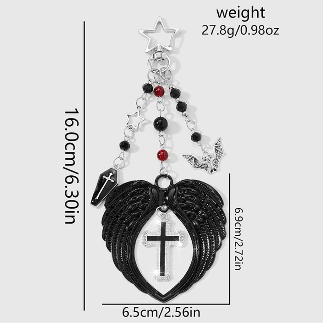 Keypus - Halloween Bat and Cross Keychain