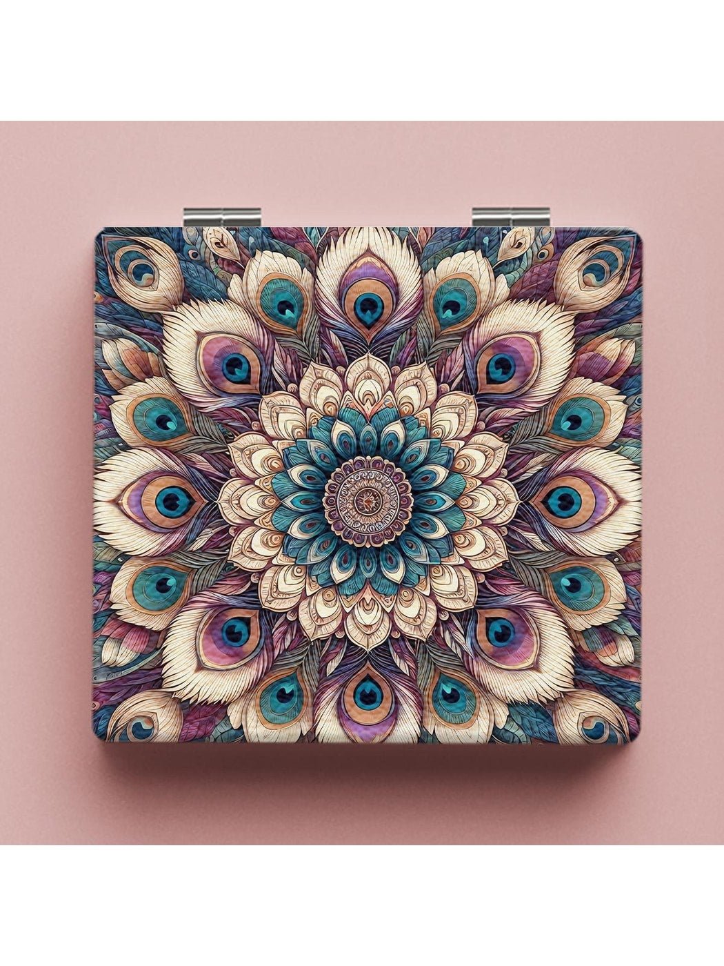 Mirroray - Floral Print Foldable PU Glass Mirror
