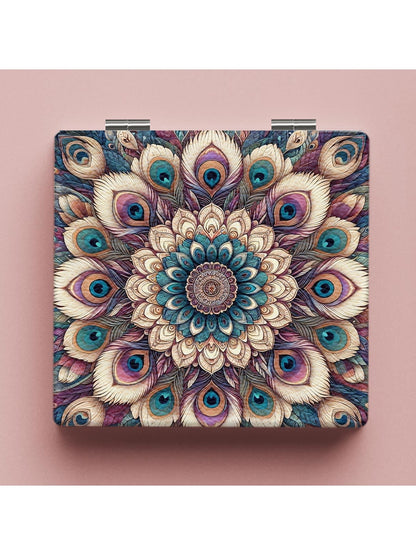 Mirroray - Floral Print Foldable PU Glass Mirror