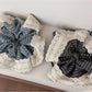 Gifty - Lace Trim Striped Scrunchie Hair Tie