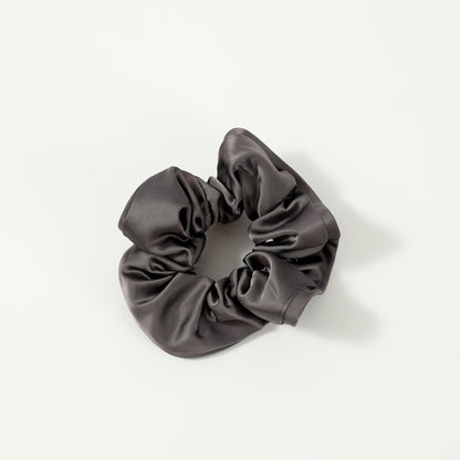 Gifty - Solid Color Satin Scrunchie with Ruffle Detail