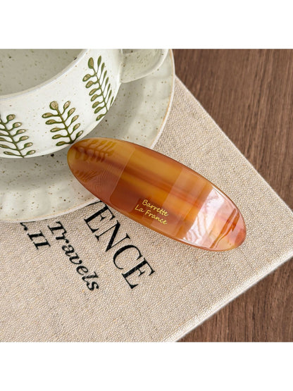 Beau - Modern Oval Acetate Alloy Hair Clip