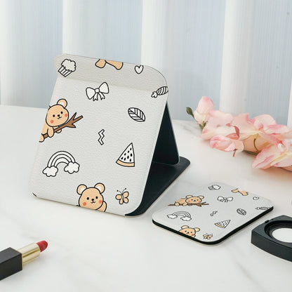 Mirroray - Double Sided Print Desktop Folding Makeup Mirror