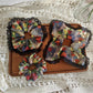 Gifty - Vintage Floral Print Mesh Fabric Scrunchie