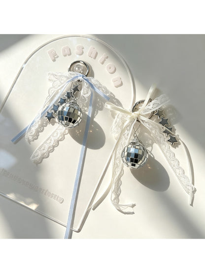 Keypus - Bow Lace Mirror Ball Key Ring Accessory Keychain