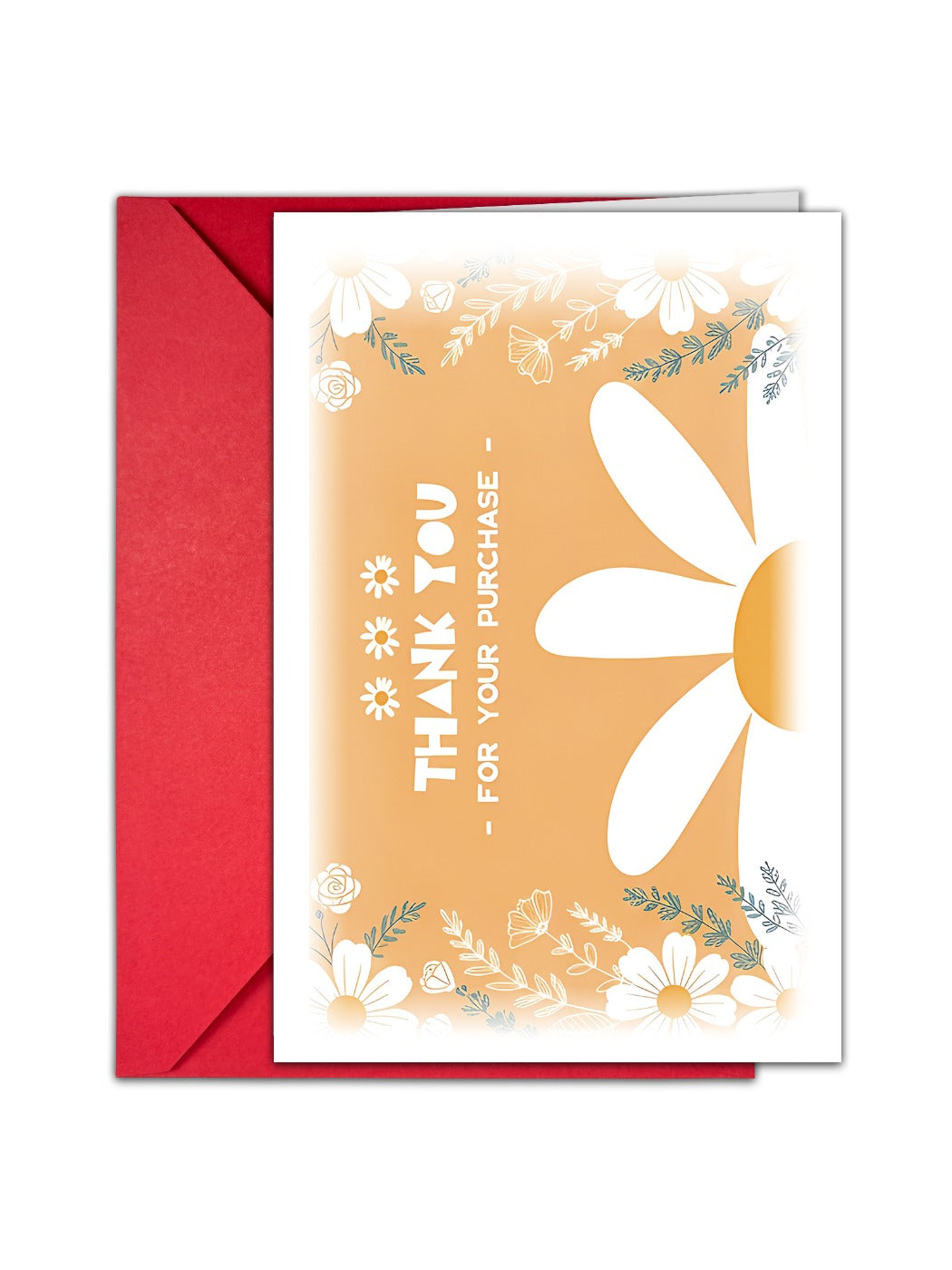 Carduria - Floral Pattern Thank You Greeting Card
