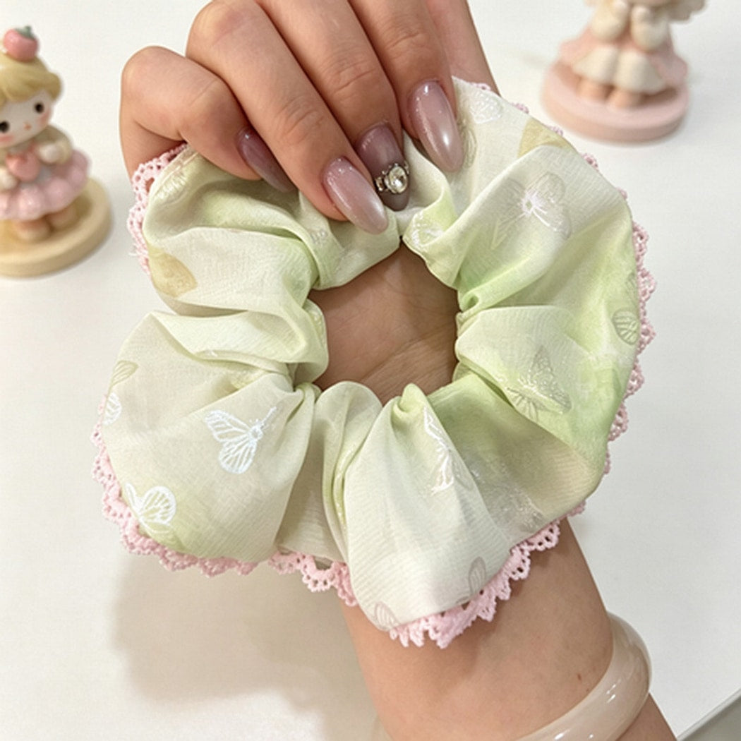Gifty - Butterfly Print Polyester Scrunchie