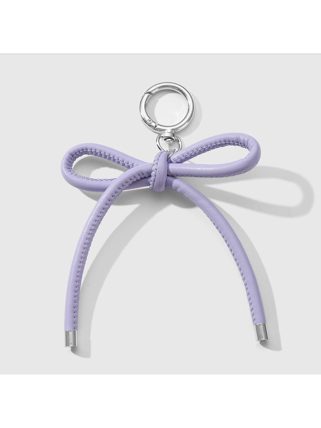 Keypus - Leopard Pattern Bow Faux Leather Bag Charm Keychain