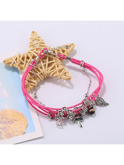 Lovra - Bohemian Leaf Beaded Layered Bracelet