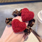 Gifty - Ruffled Scrunchie in Heart Red