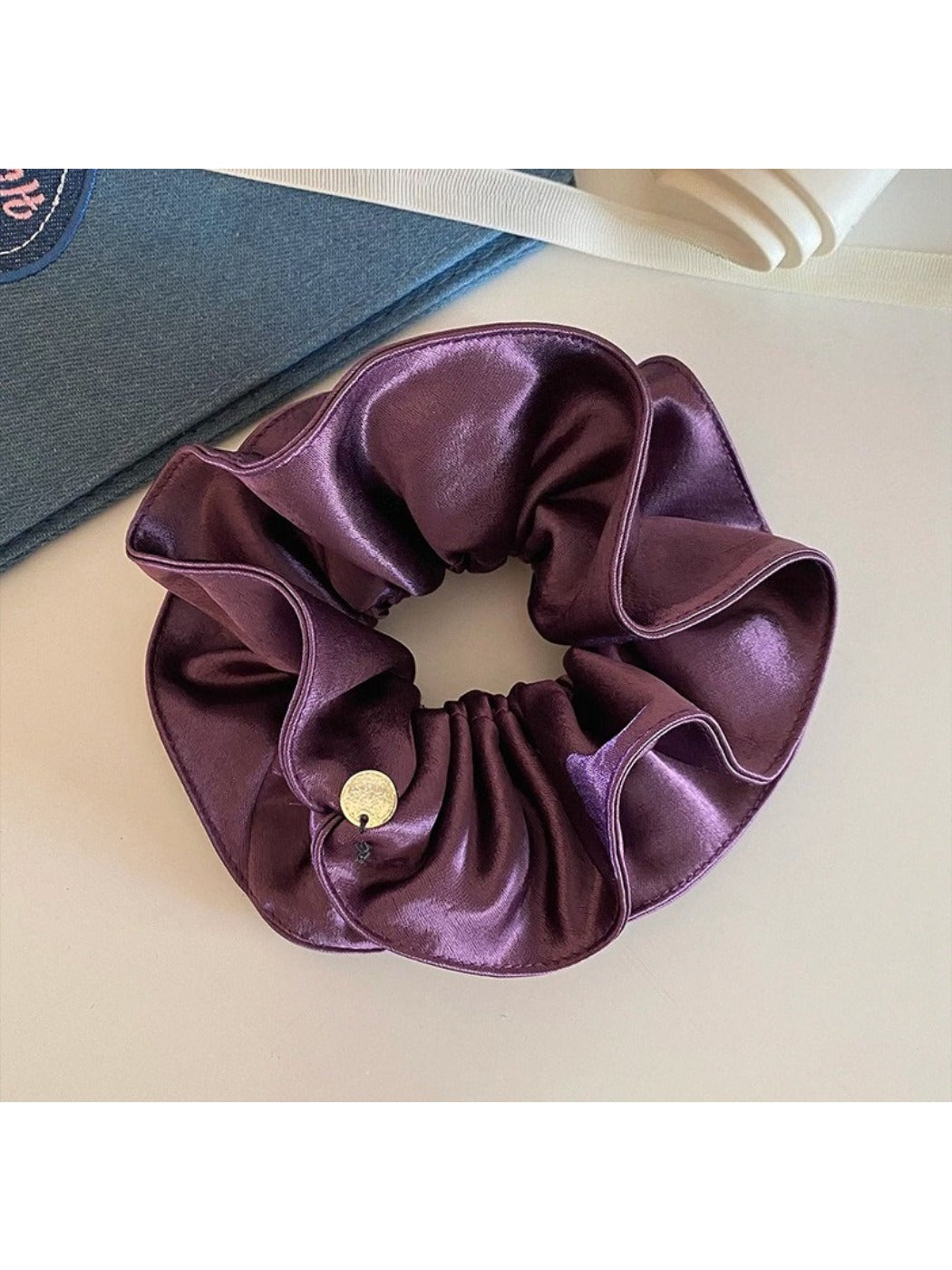 Gifty - Elegant Double Layer Ruched Satin Scrunchie