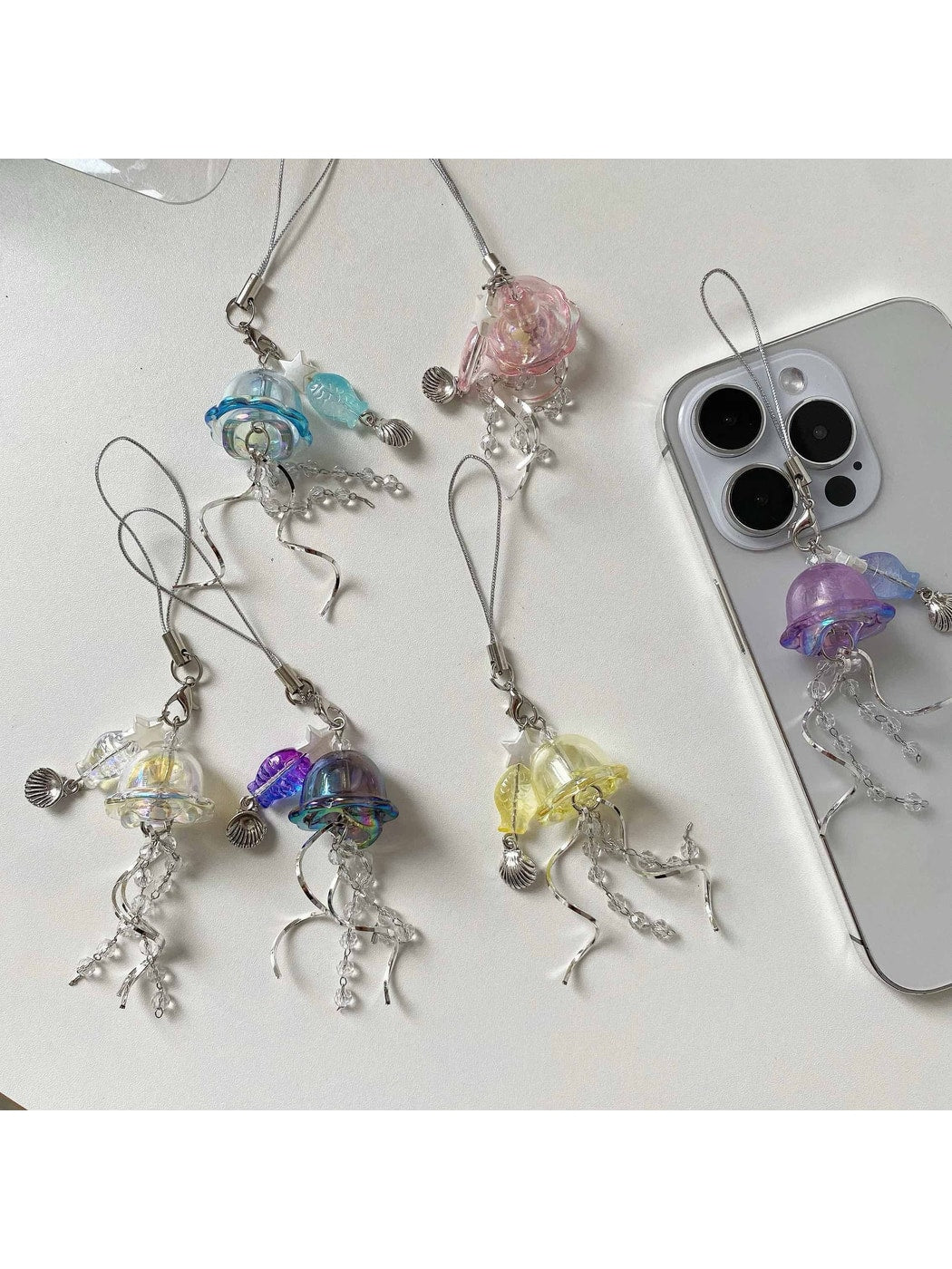 Keypus - Clear Look Jellyfish Alloy Plastic Keychain