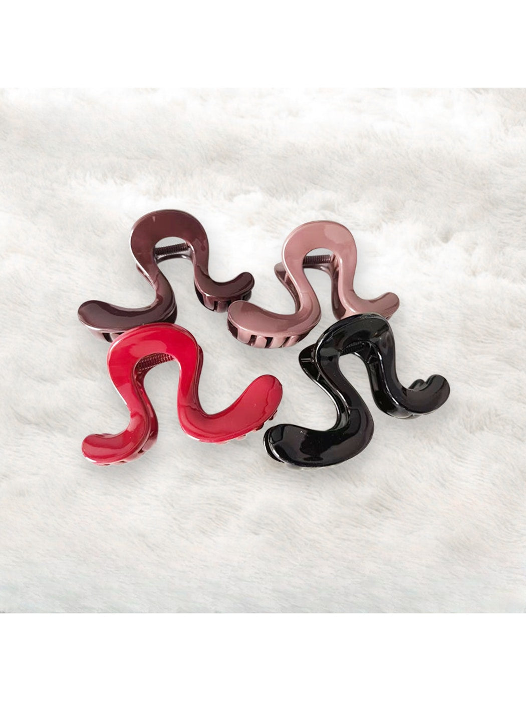 Beau - Retro Glossy Arc Plastic Claw Clip