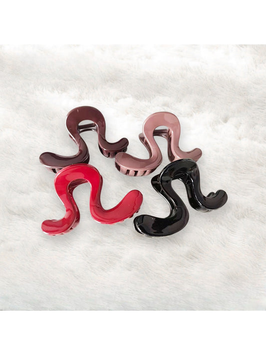 Beau - Retro Glossy Arc Plastic Claw Clip