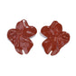 Earedge - Glossy Flower Shape Alloy Stud Earrings
