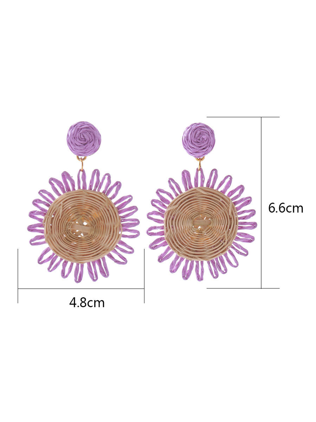 Earedge - Bohemian Round Geometric Raffia Earrings