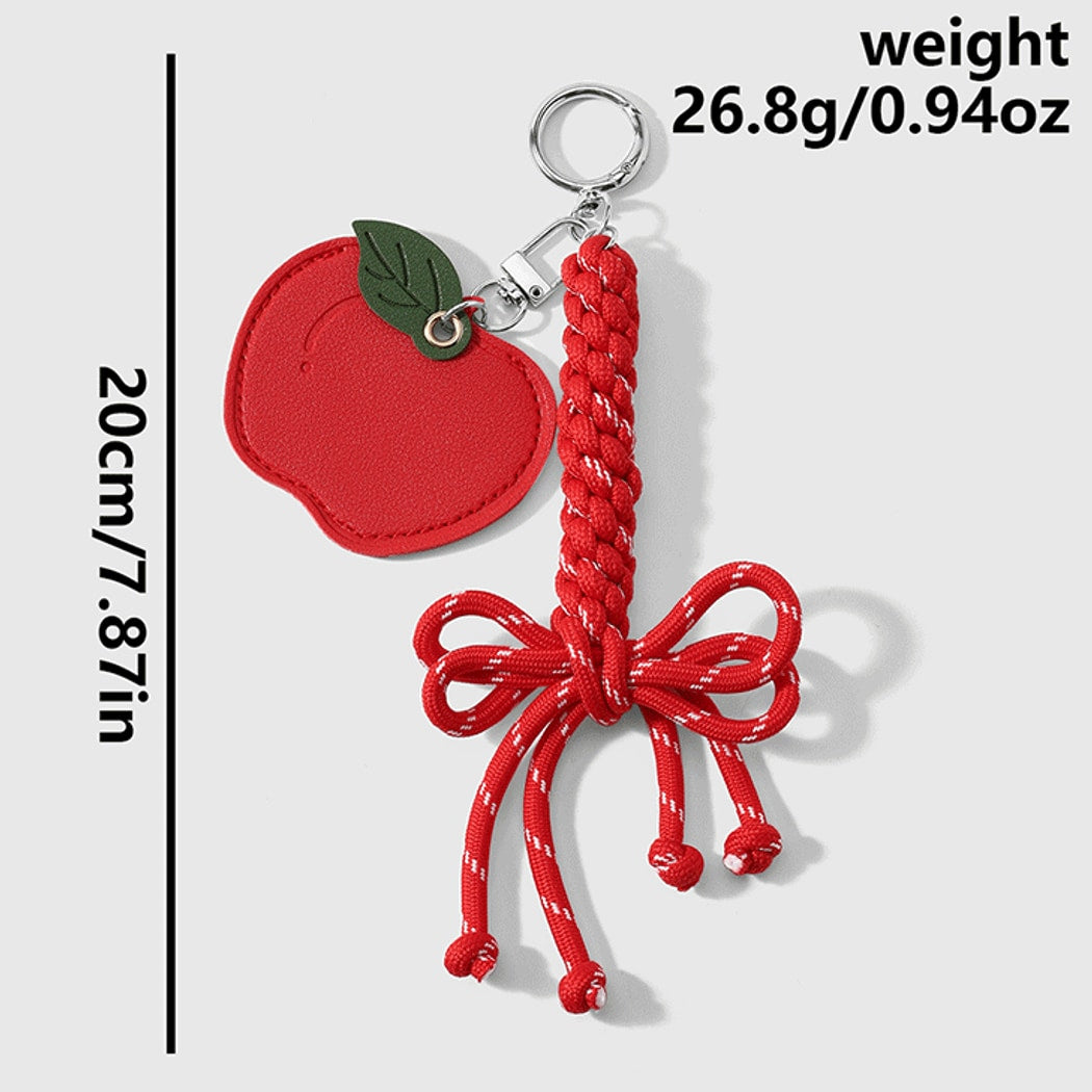 Keypus - Red Strawberry and Apple Charm Keychain