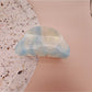 Beau gradient acrylic hair clip open to show metal clasp and hinge details