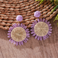 Earedge - Bohemian Round Geometric Raffia Earrings