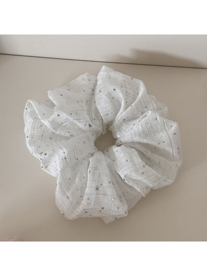 Gifty - Star Detail Textured Polyester Scrunchie