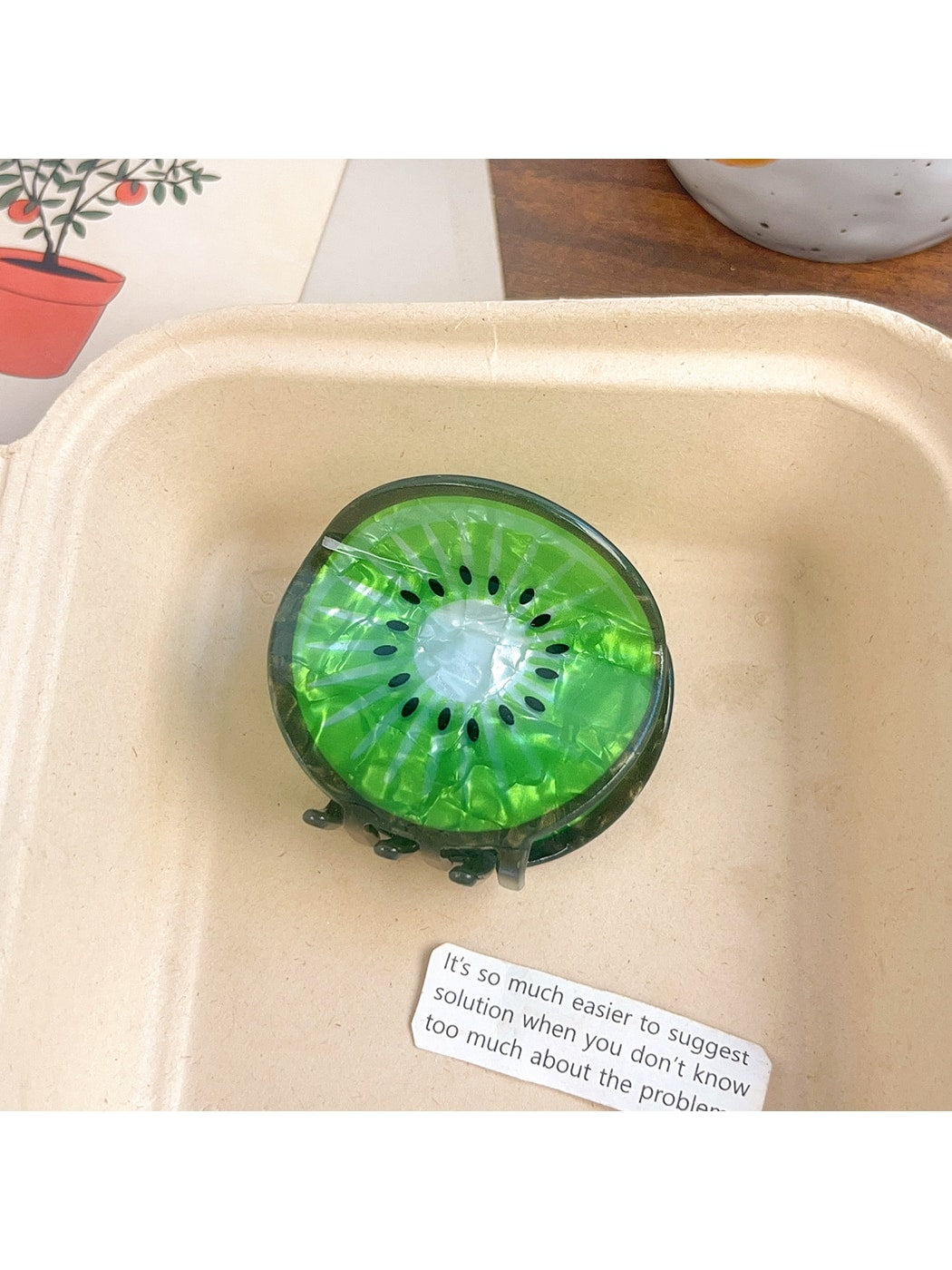 Beau - Round Fruit Slice PVC Claw Hair Clip