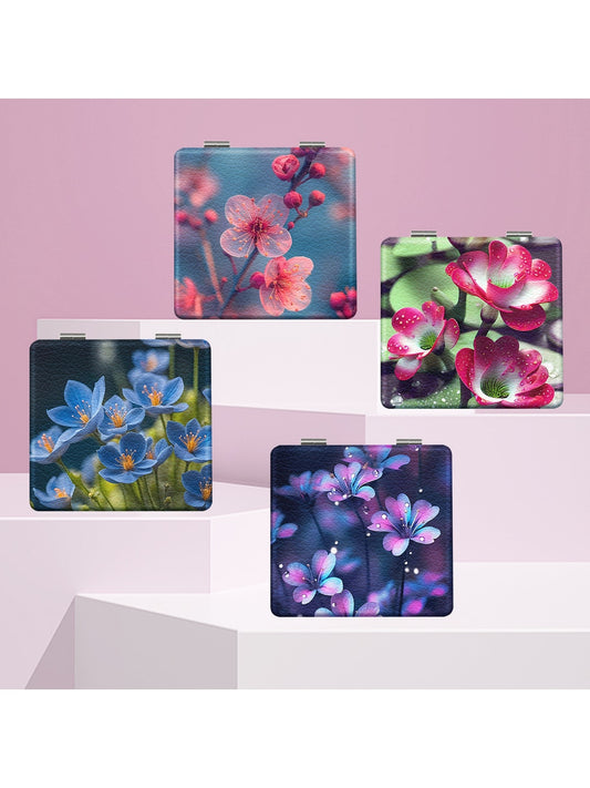 Mirroray - Portable Floral Pattern Folding Mirror