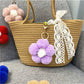 Keypus - Flower Pompom Bag Charm Keychain