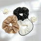 Gifty minimalist high ponytail lace scrunchie in soft beige fabric