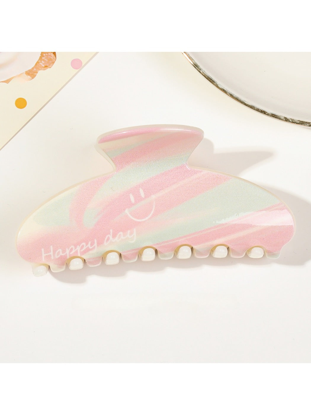 Beau - Rainbow Square Toothed Claw Clip