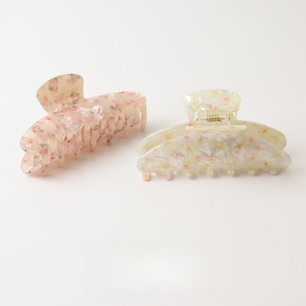 Beau - Sweet Floral Print PVC Claw Clip