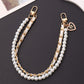 Keypus - Double Chain Style Heart Pendant Bag Charm