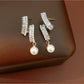 Earedge - Alloy Synthetic Zircon Curved Stud Earrings