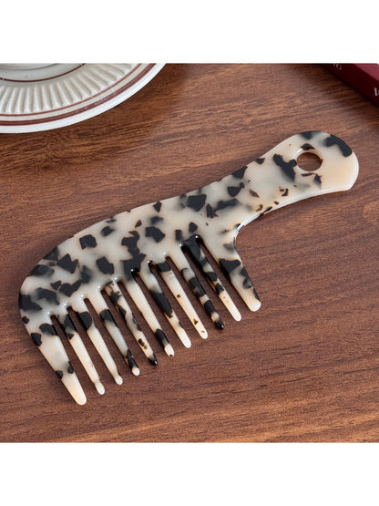 Camerow - Chic Long Handle Comb Wide Tooth Design Acetate