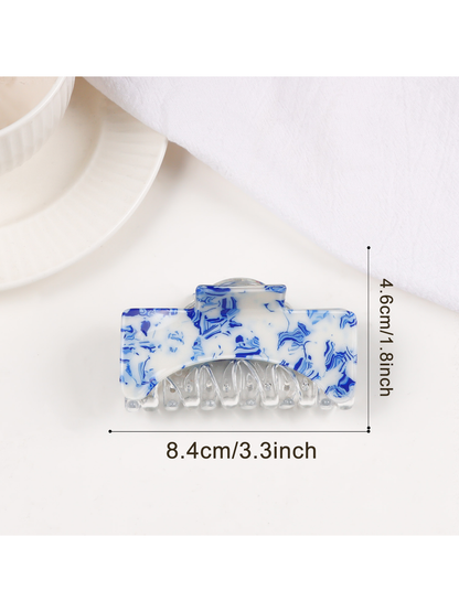 Beau - Large Square Marbled Texture Claw Clip