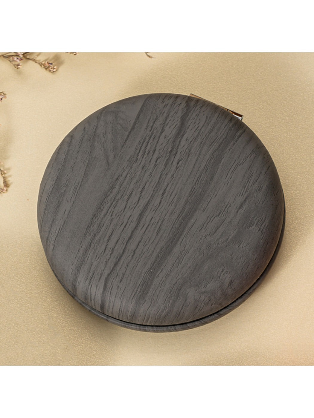Mirroray - Woodgrain Pattern Round Makeup Mirror