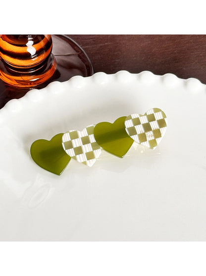 Beau - Acetate Heart-shaped Color Blocked Hair Clip