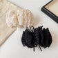 Beau - Polka Dot Mesh Bow Ruffled Banana Clip