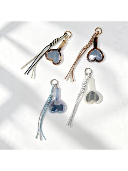 Keypus - Retro Heart Mirror Bag Charm Keychain