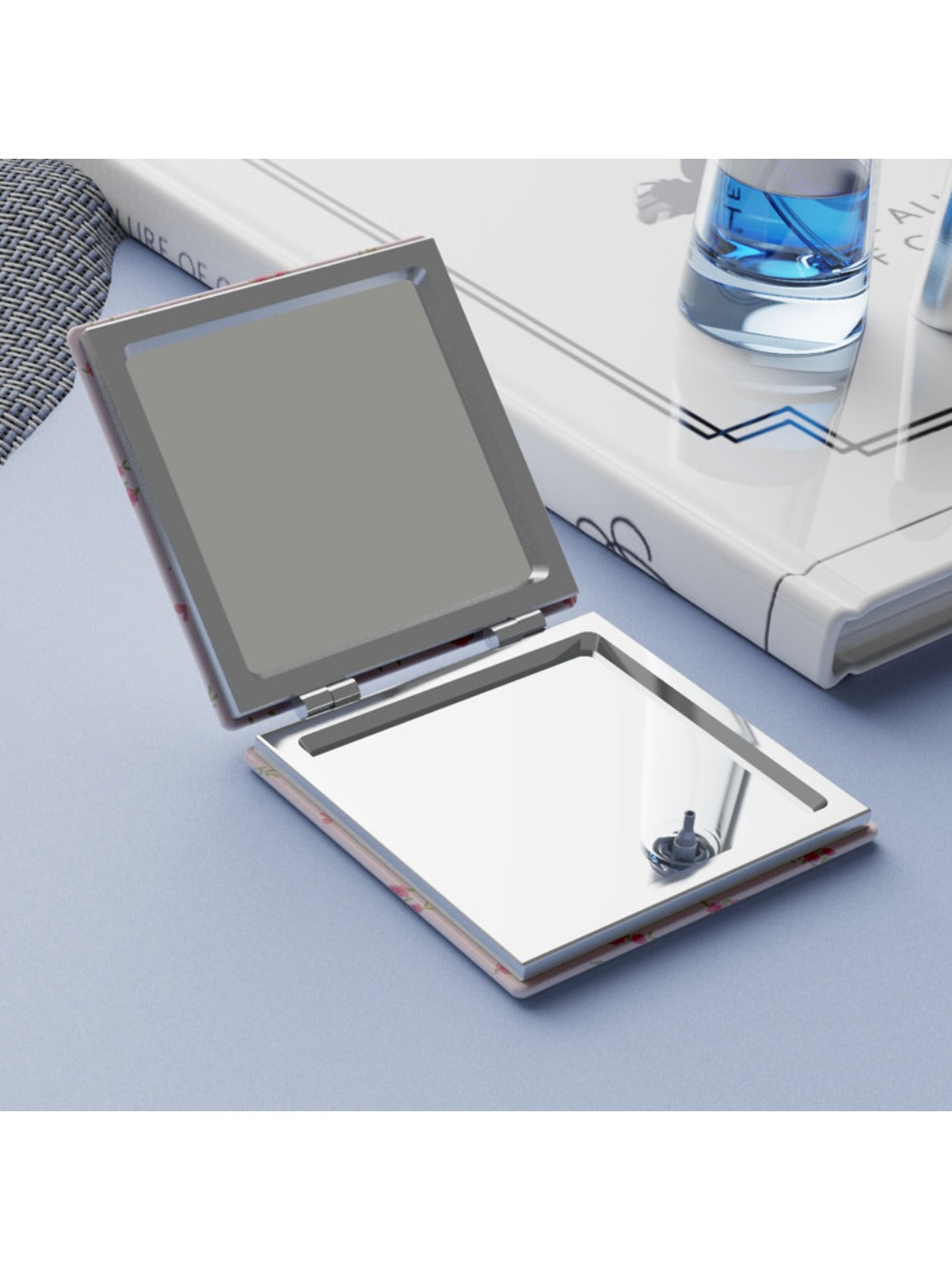 Mirroray - Folding Floral Print Makeup Mirror