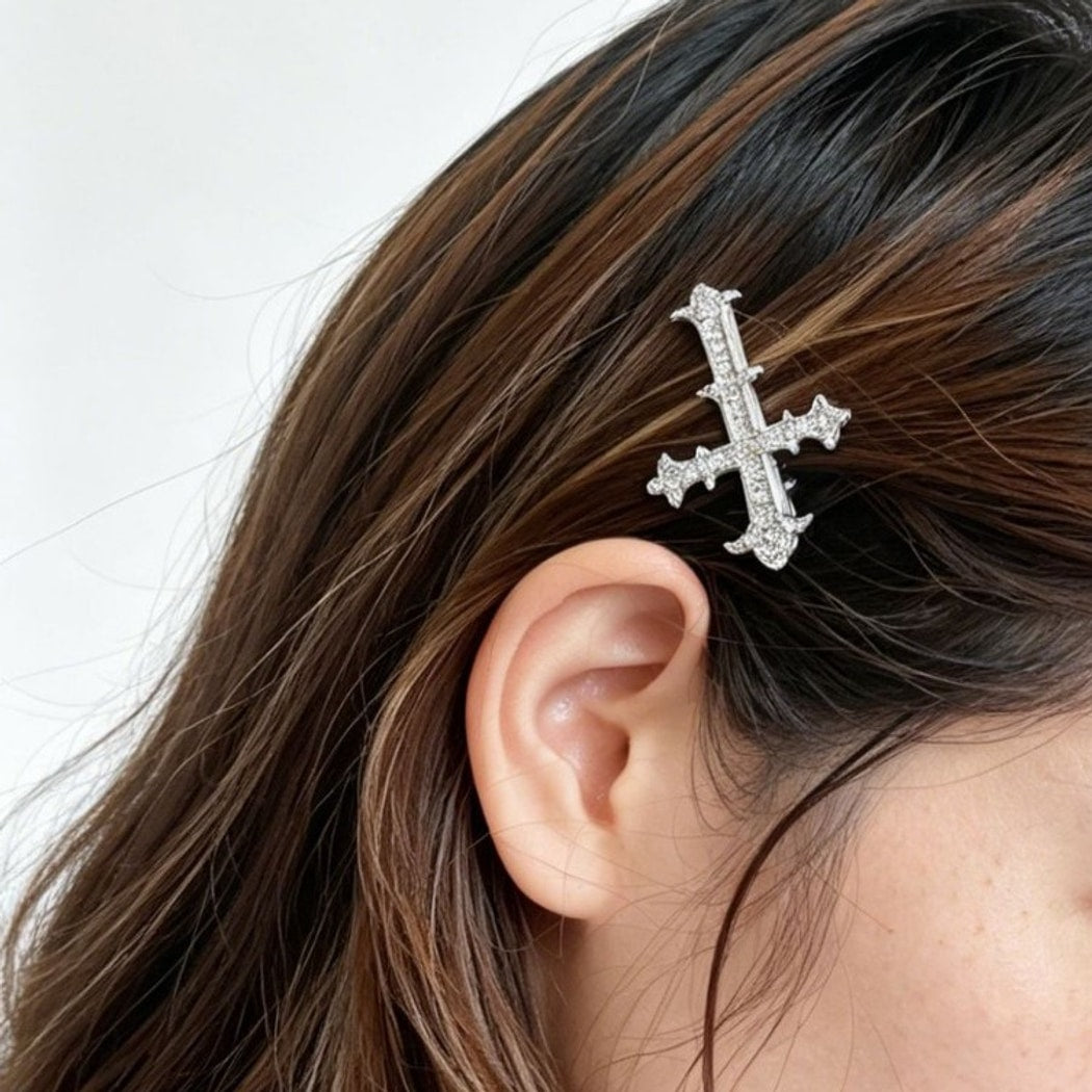 Beau - Elegant Alloy Cross Design Hair Clip
