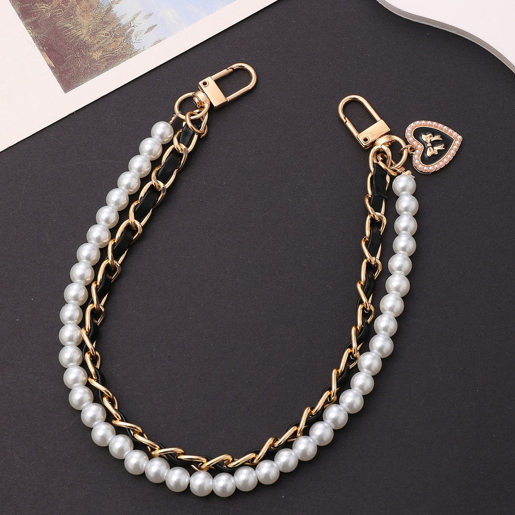 Keypus - Double Chain Style Heart Pendant Bag Charm