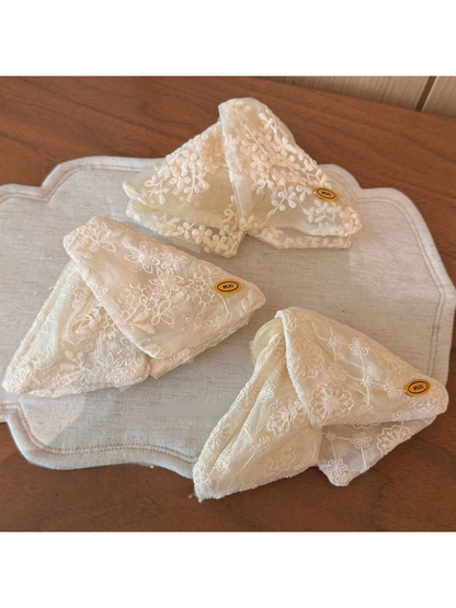 Gifty - Floral Lace Layered Oversized Scrunchie