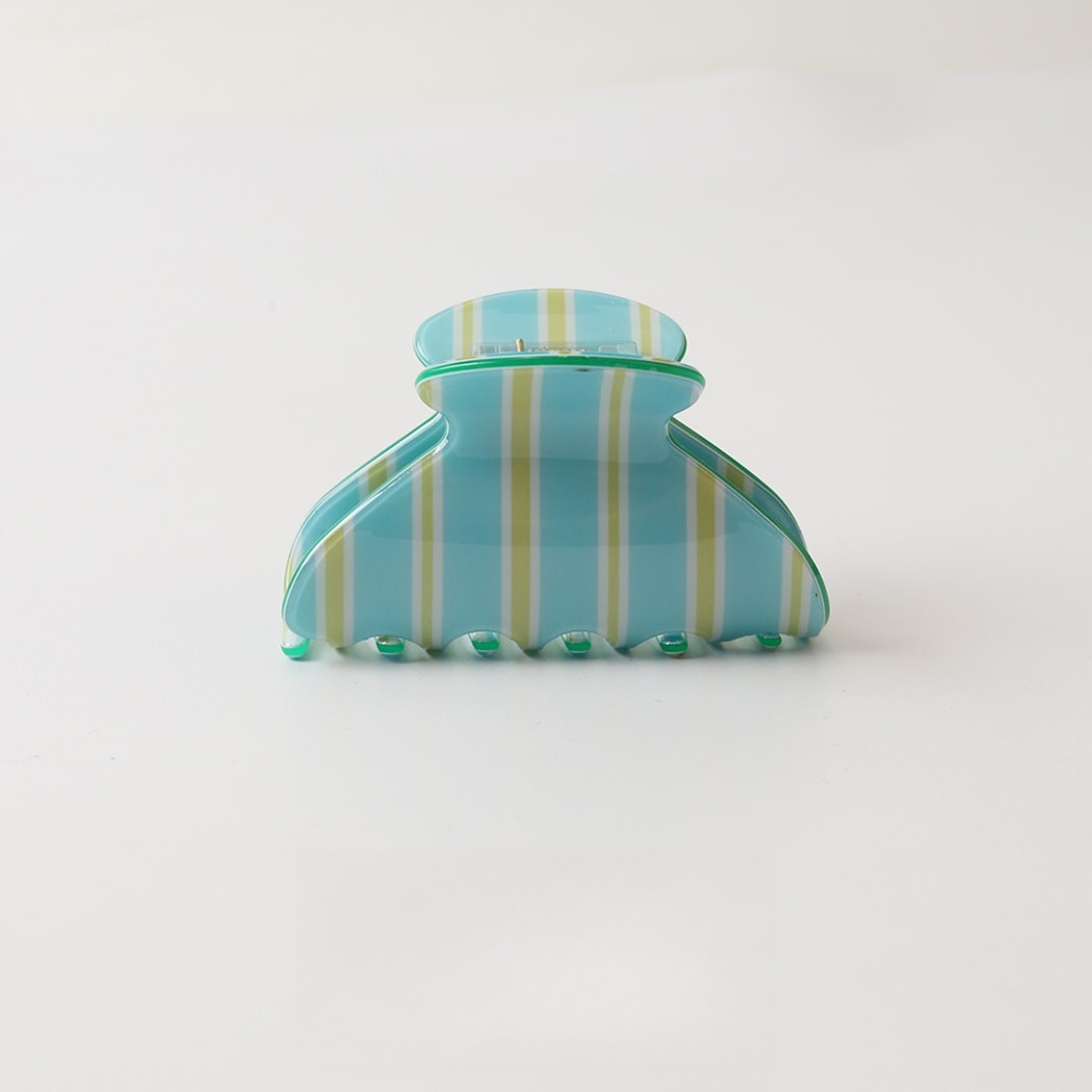 Beau - PVC Striped Pattern Curved Claw Clip